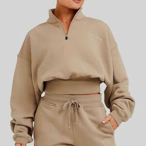 Oner Active Beige Quarter-Zip Set